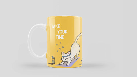 Take Time Yoga Cat Mug 11oz
